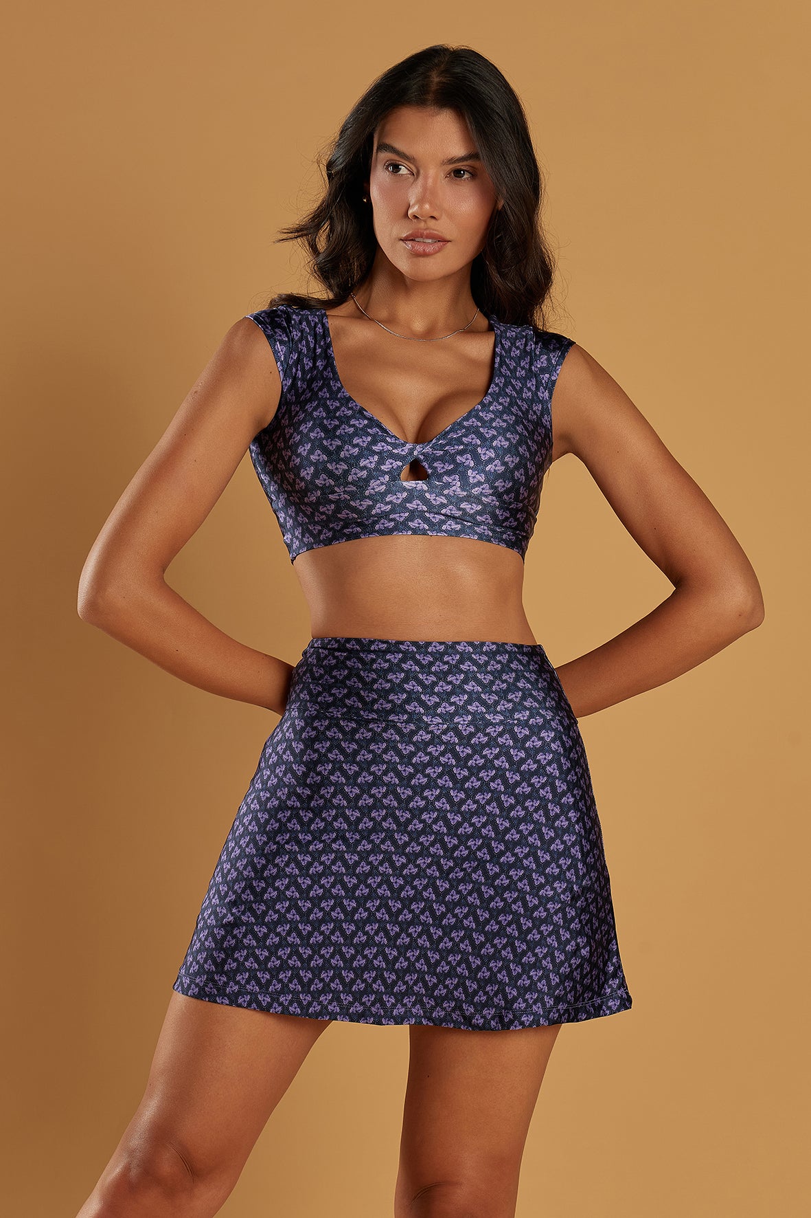 Nova Rio Tennis Skirt Anthurium Garden women’s activewear front view