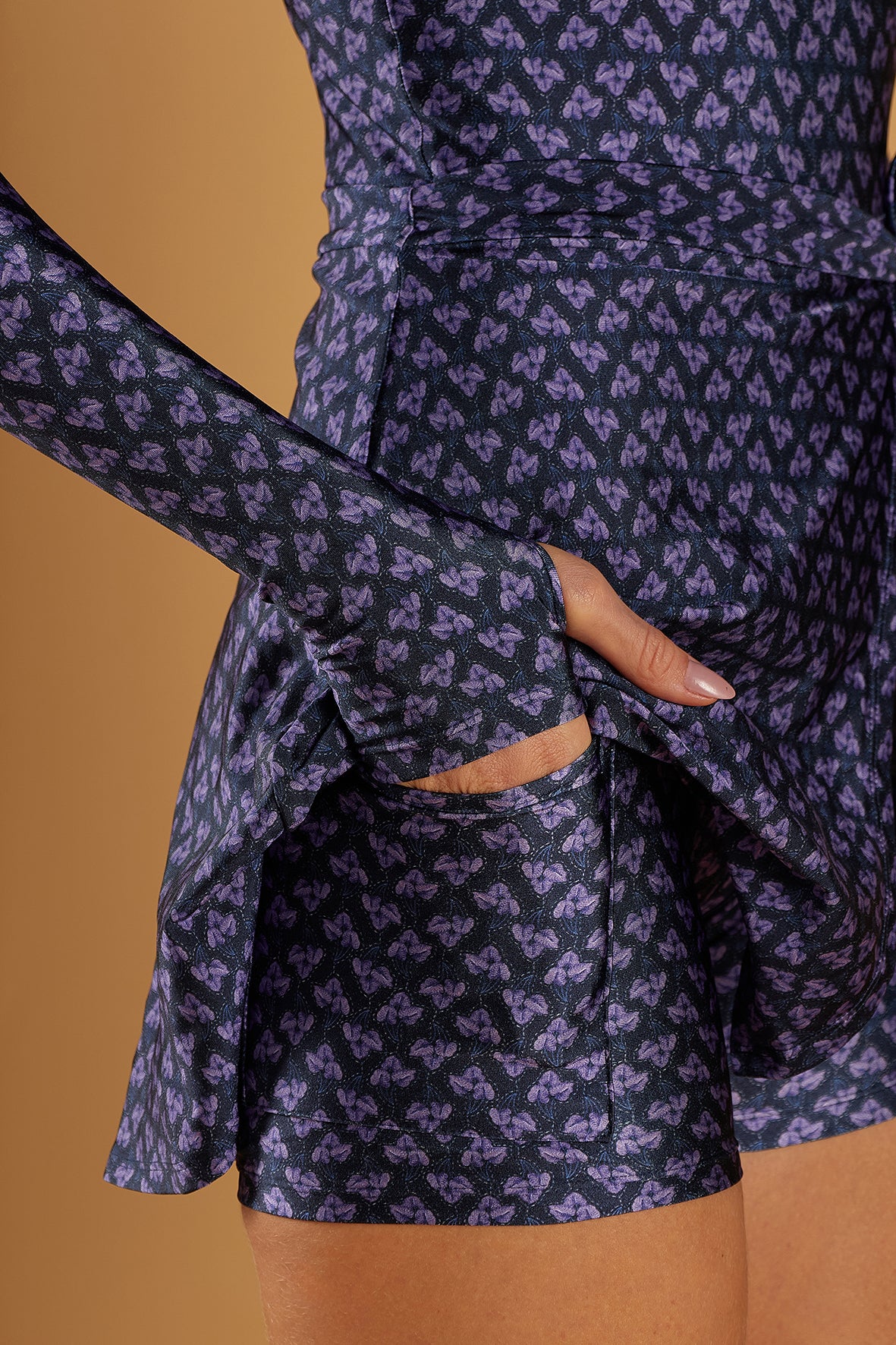 Nova Rio Wrap Dress Anthurium Garden waist tie and print detail
